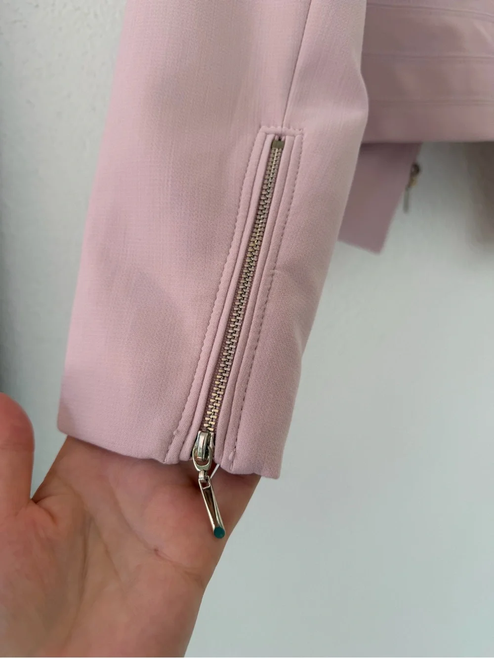 White House Black Market Blush Pink Moto Jacket Blazer – Size 8 - Picture 11 of 17